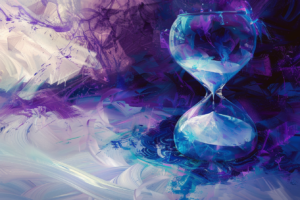 Digital art of hourglass, to picture flow of time during hypnotic trance/self-hypnosis