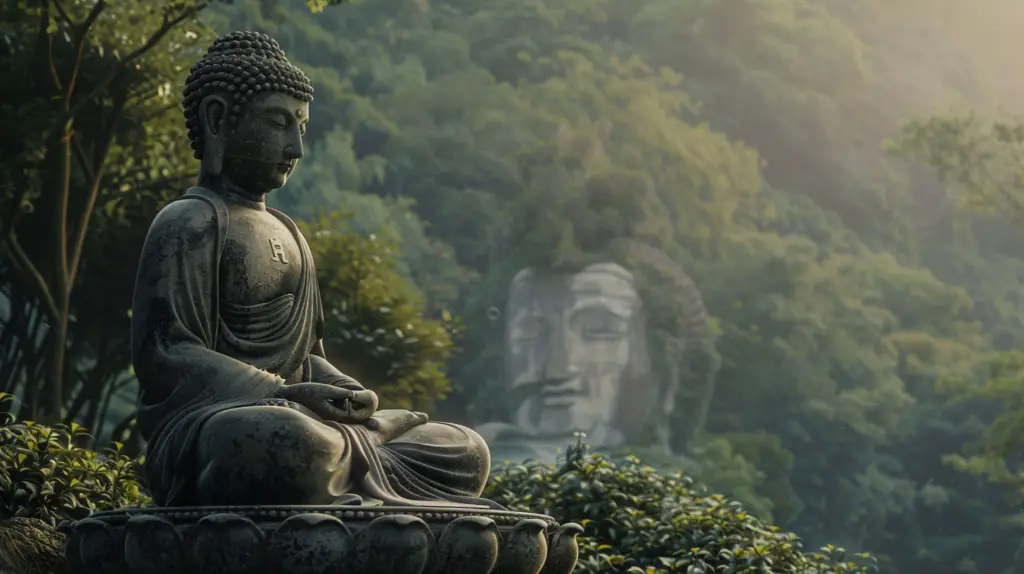 Monument of Buddha as symbol of traditional spirituality.