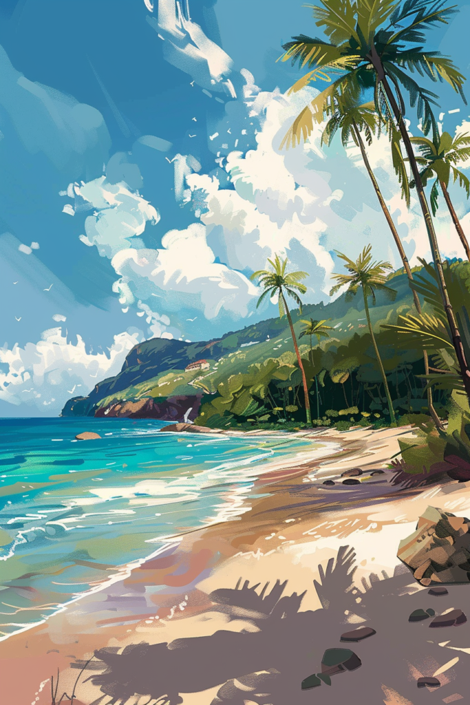 Sandy beach as a symbol of safe space in trance state for self-hypnosis for beginners.