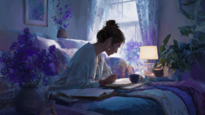 Woman practicing mindful journaling