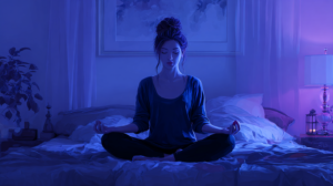 Woman meditating with body scan meditation