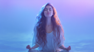 Woman practicing self-hypnosis and visualization.